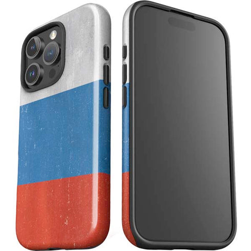 Russian Flag Distressed iPhone 16 Pro Impact Case